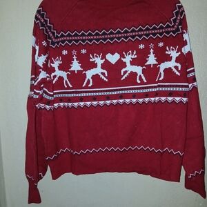 Red Reindeer Pattern Sweater